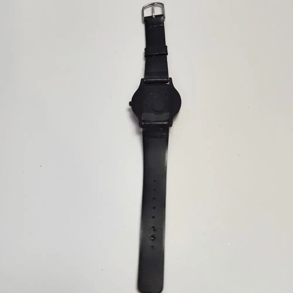 Vintage Lorus Disney Goofy Large Face Watch Black Case Multicolor Dial